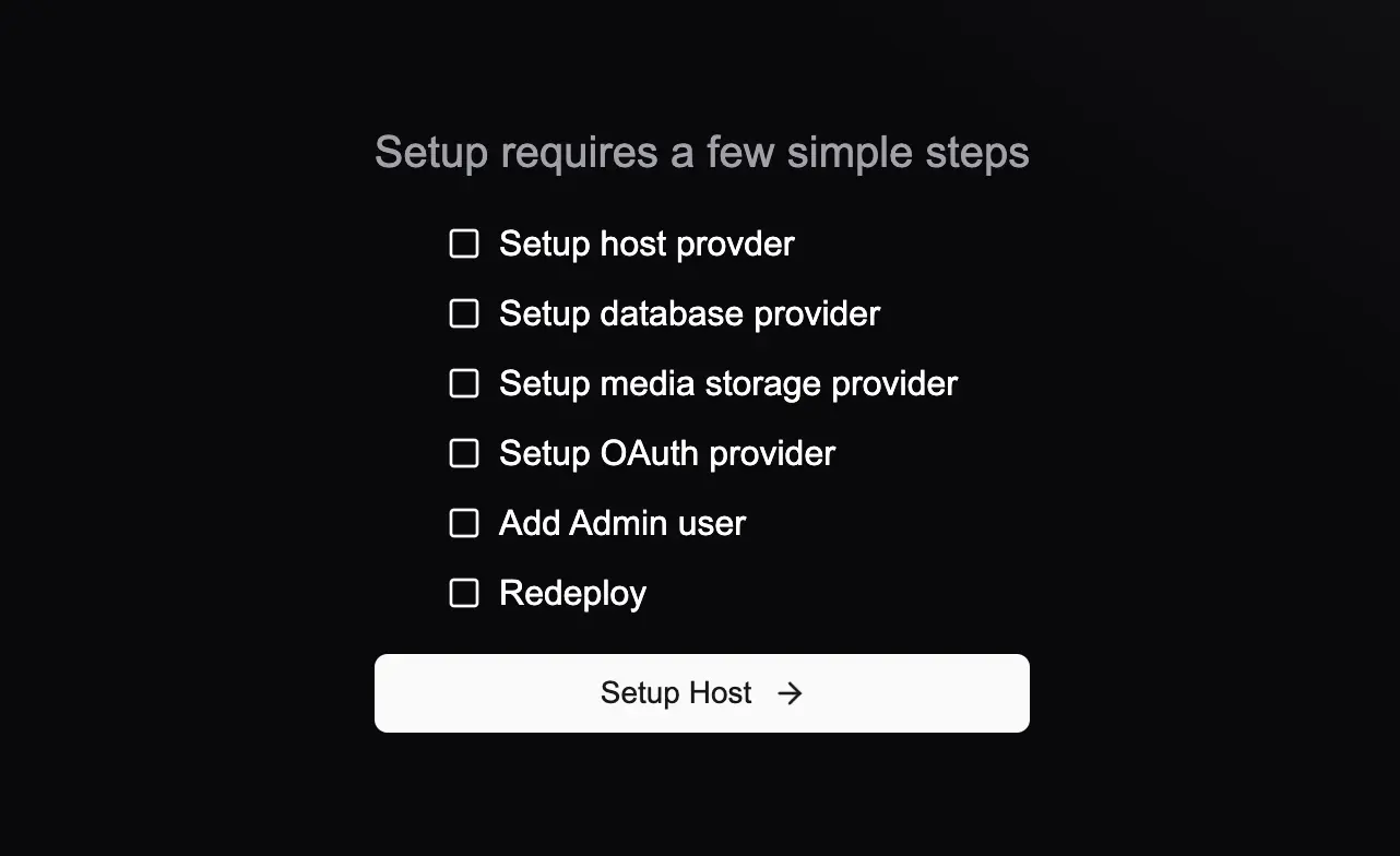 SimplCMS setup wizard interface
